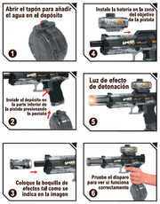 Pistola de agua con batería recargable