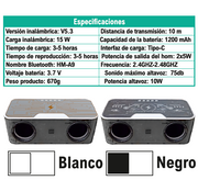 Altavoz RGB Bluetooth con carga inalámbrica