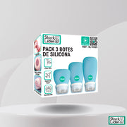 Pack 3 botes de silicona de viaje