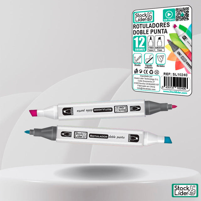 Rotulador marcador doble 12 para dibujar