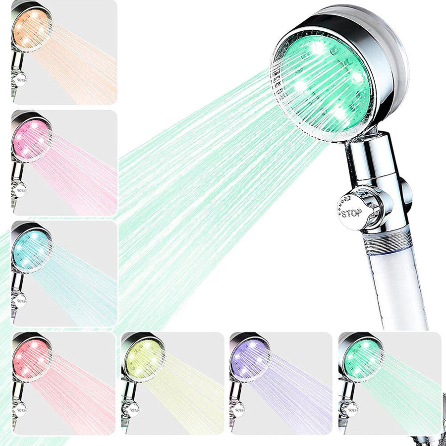 Cabezal de ducha LED con filtro 360º