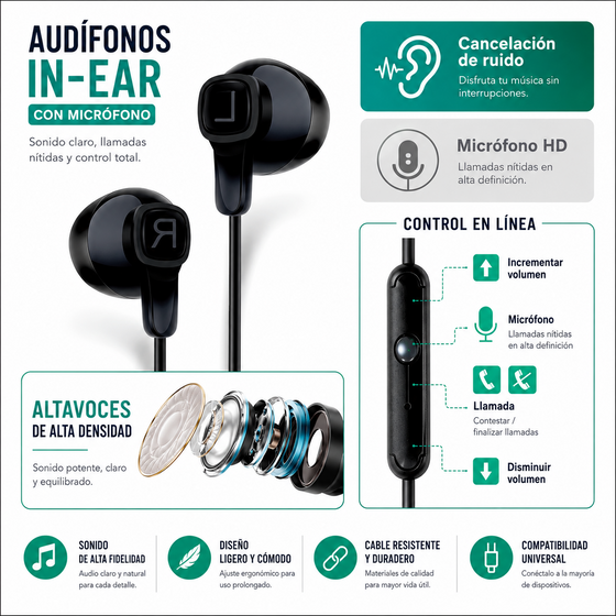 Auriculares con micrófono minijack
