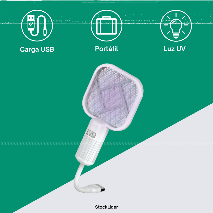 Raqueta matamosquitos recargable UV