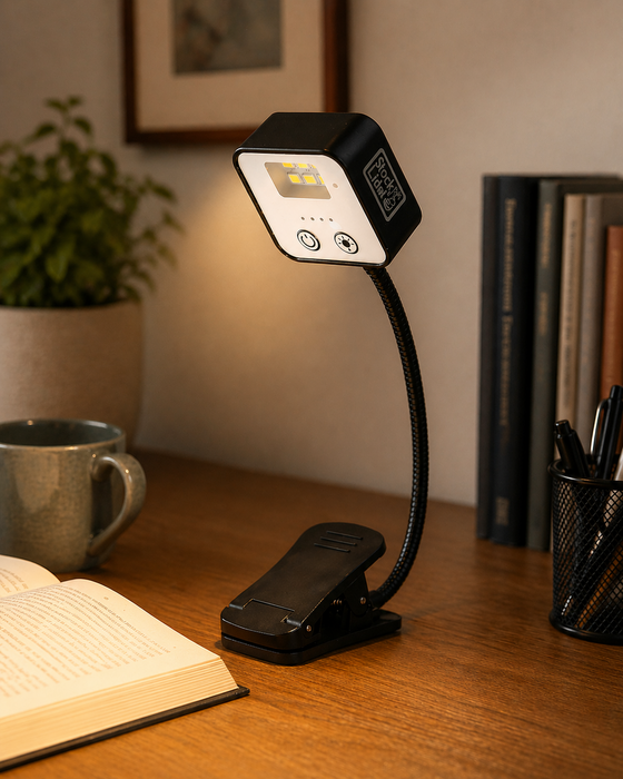 Lámpara de lectura LED con clip