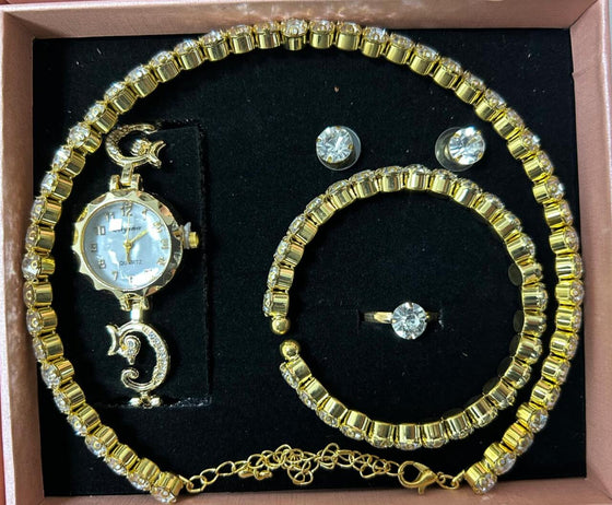Conjunto de joyas dorado para mujer