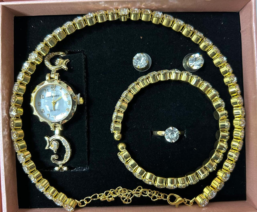 Conjunto de joyas dorado para mujer