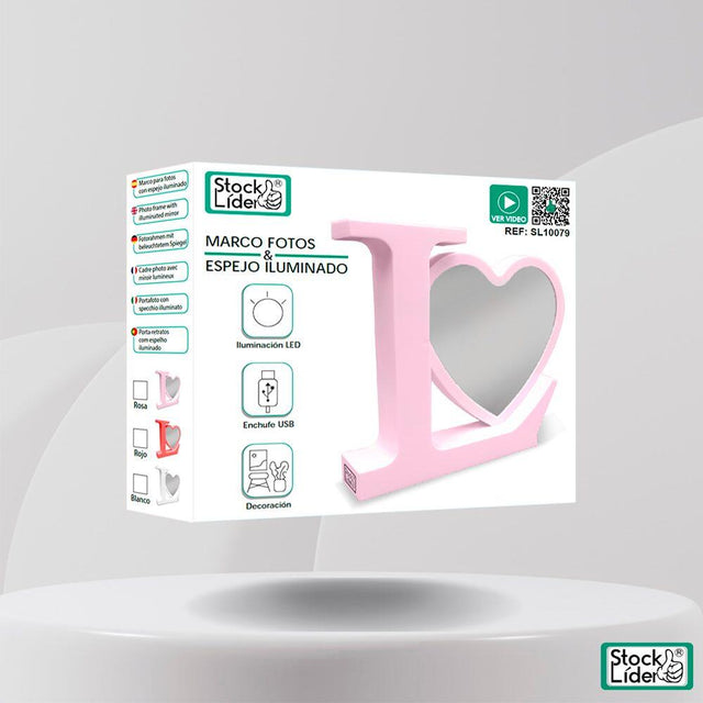 Espejo corazón decorativo para tocador