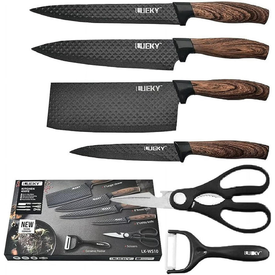 juego de cuchillos cocina 6 piezas negro
