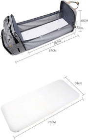 Mochila pañales plegable con cambiador