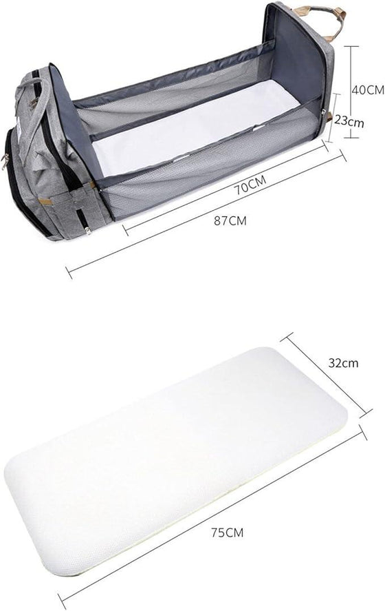 Mochila pañales plegable con cambiador