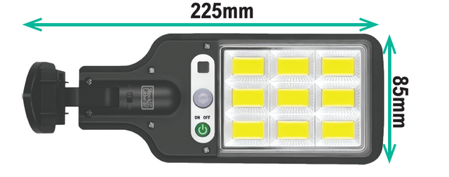 Farola solar 108 LED COB exterior
