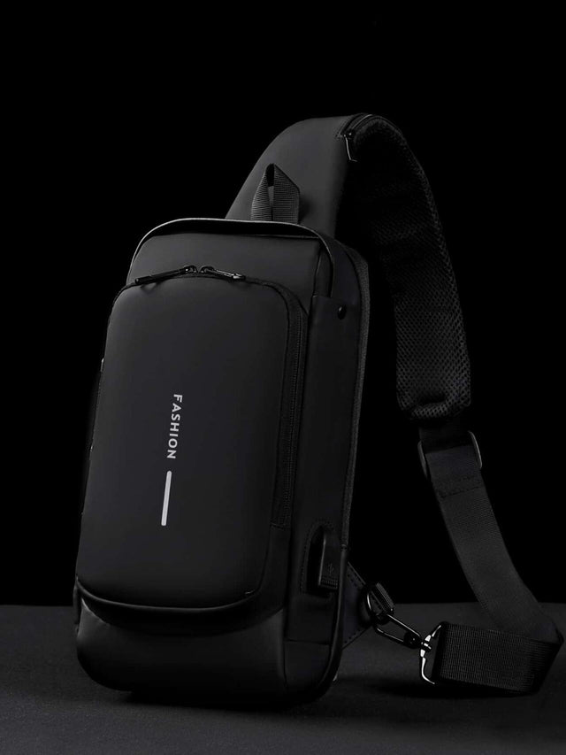 Bandolera antirrobo hombre compacta USB