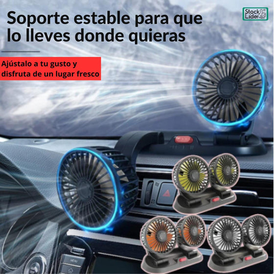 Ventilador doble 12V silencioso para coche