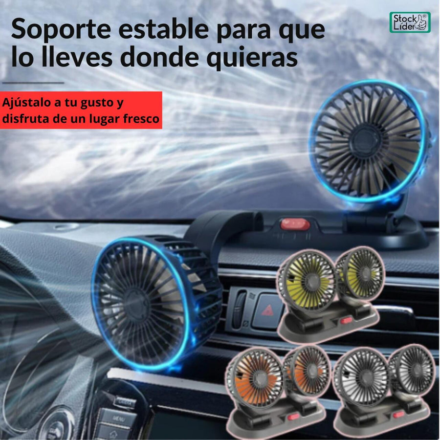 Ventilador doble 12V silencioso para coche