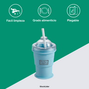 Vaso cubitera hielo 2 en 1 reutilizable