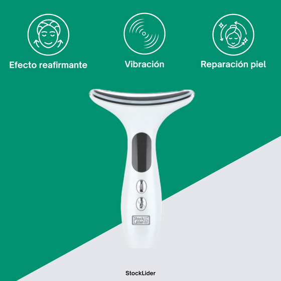 Masajeador facial con luz LED y vibración