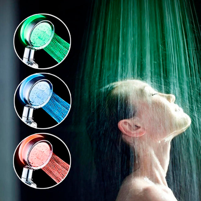Cabezal de ducha LED con filtro 360º