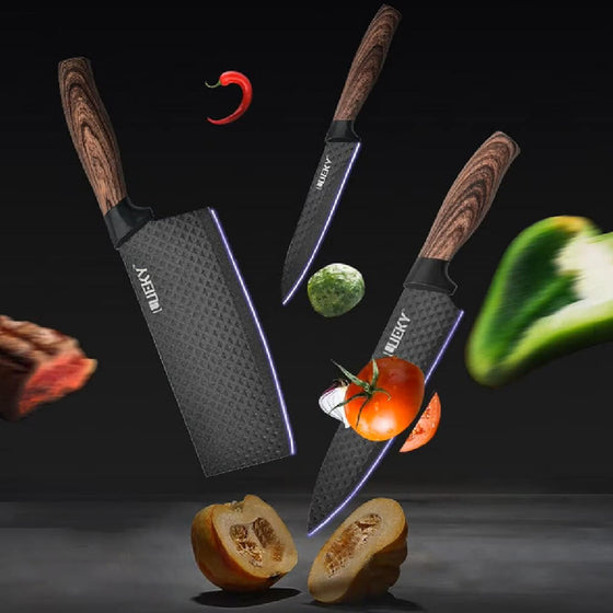 juego de cuchillos cocina 6 piezas negro