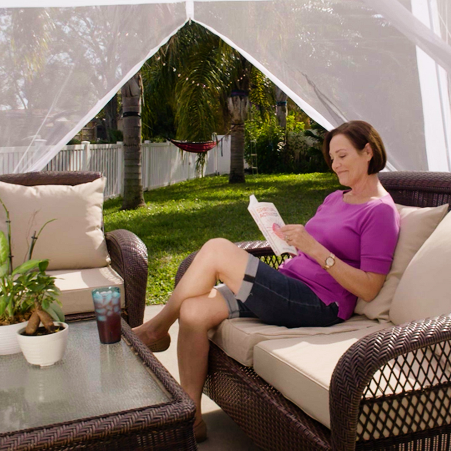 Carpa con mosquitera 360º para jardín