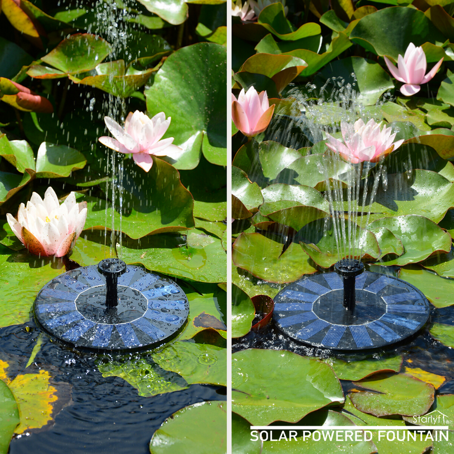 Fuente solar flotante para jardín y estanque
