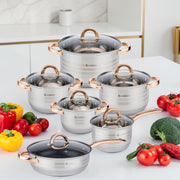 Batería de cocina 12 piezas inox inducción