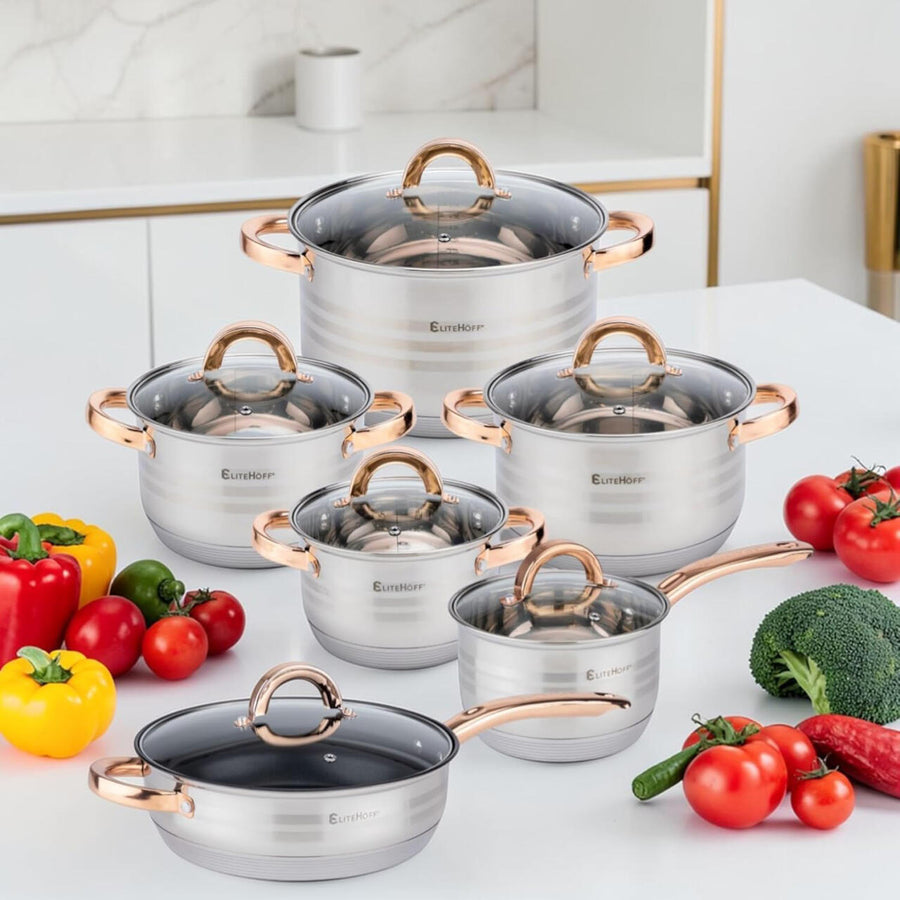 Batería de cocina 12 piezas inox inducción