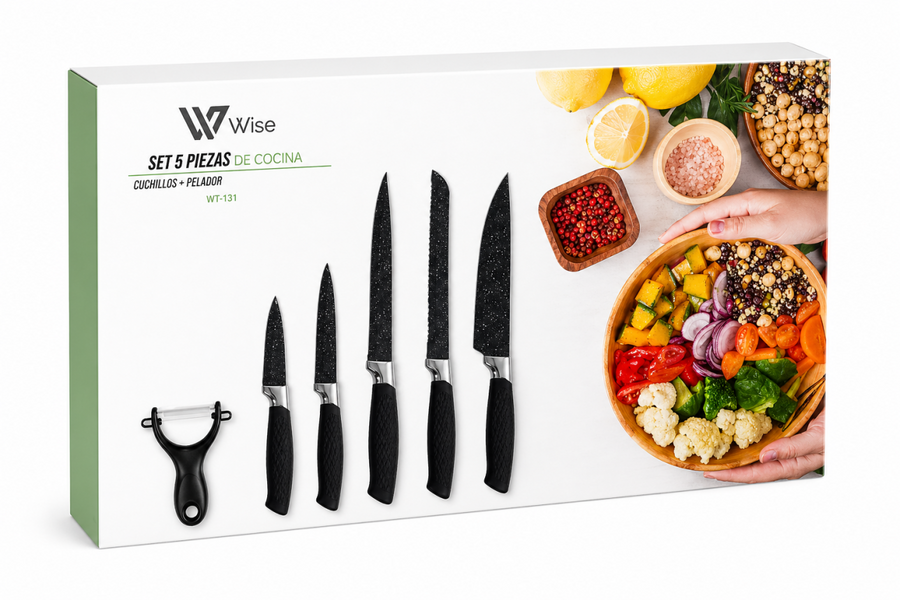 Set de cuchillos de cocina antiadherente