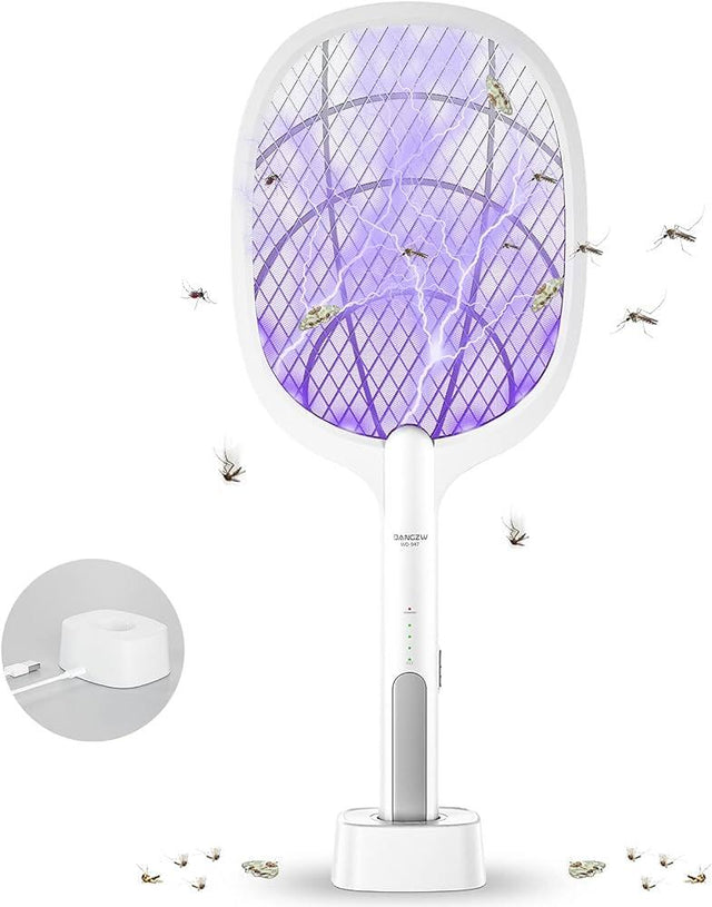 Raqueta mata mosquitos USB con base UV