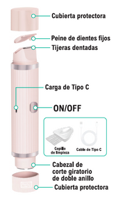Depiladora doble cabezal recargable USB-C
