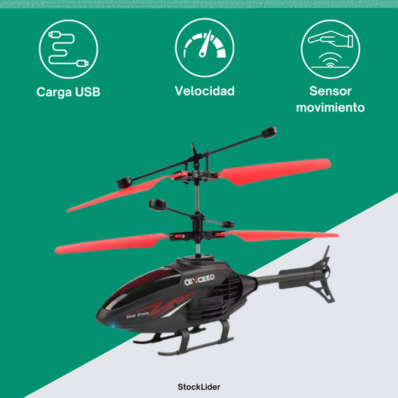 Helicóptero con mando LED fácil de volar