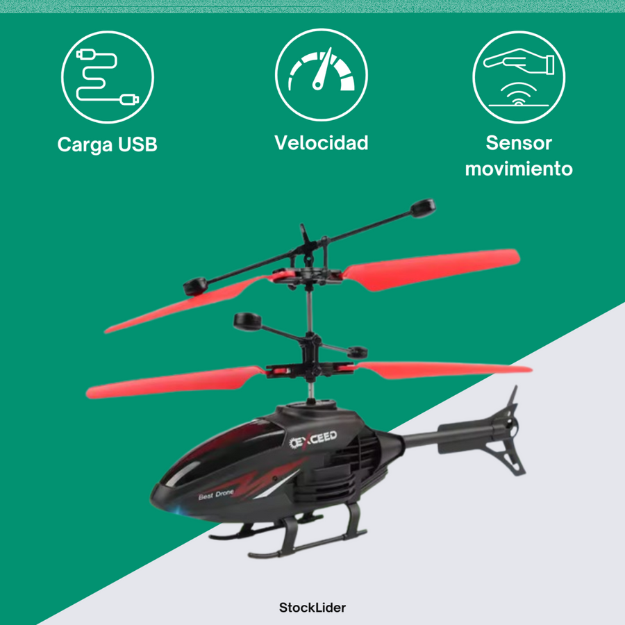 Helicóptero con mando LED fácil de volar