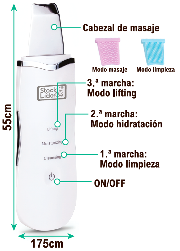Limpiador facial ultrasónico recargable