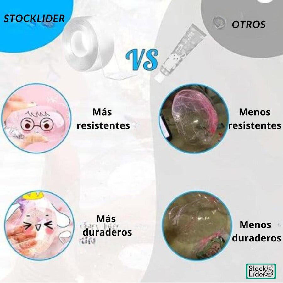 Cinta nanotec reutilizable de doble cara