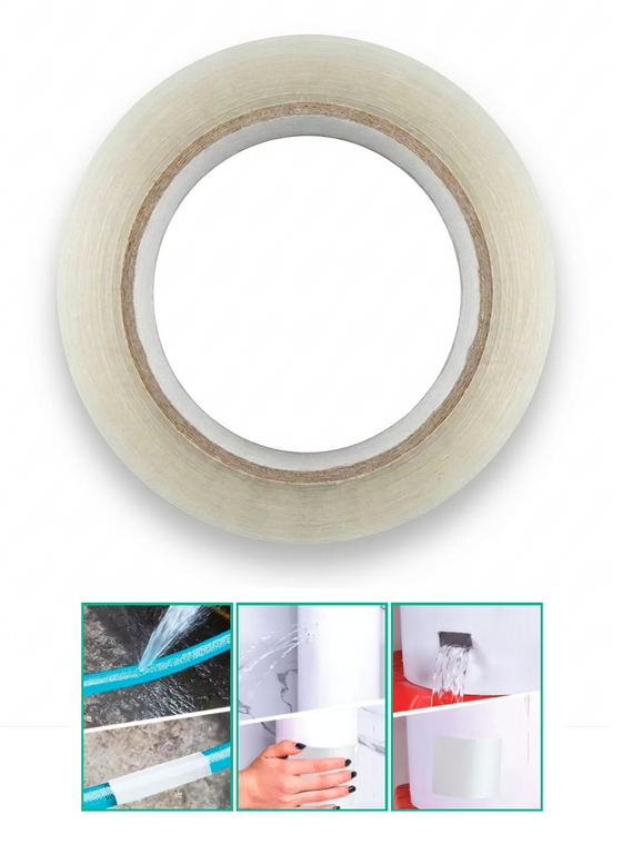 Cinta impermeable transparente para fugas