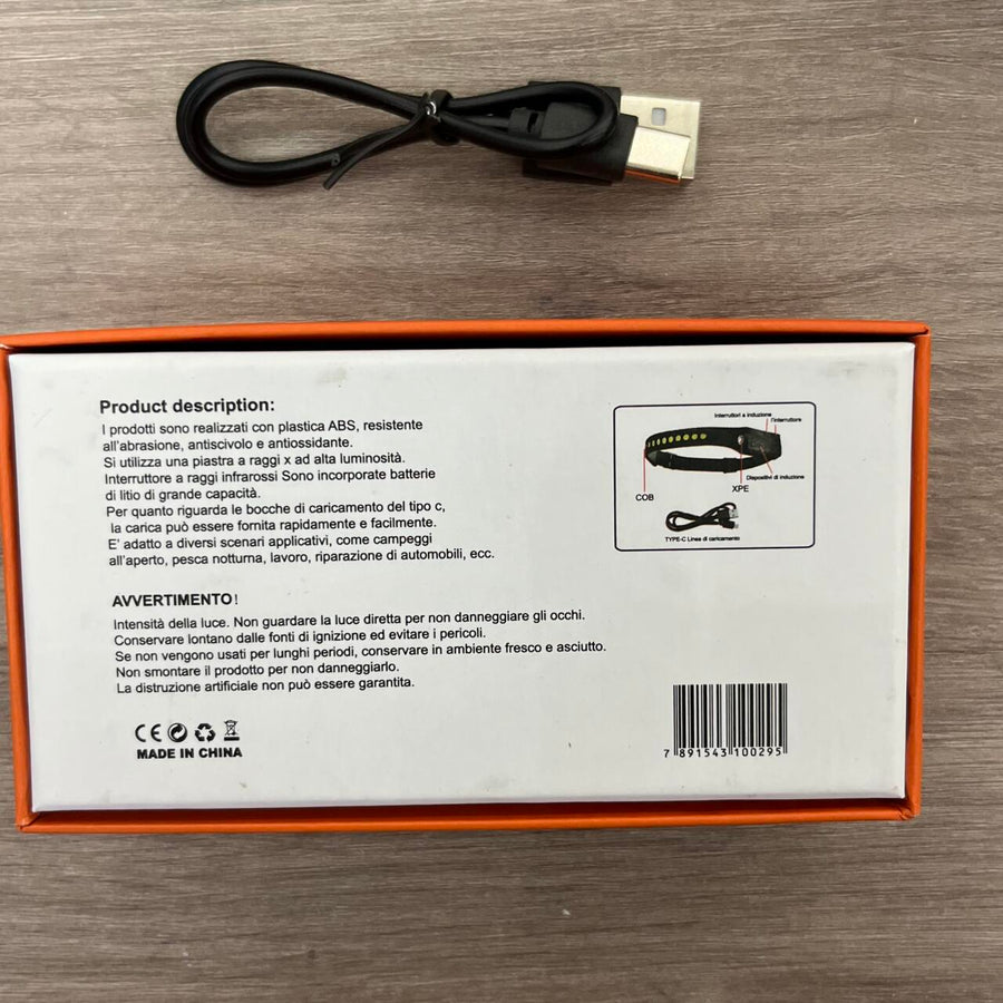 Linterna frontal LED recargable