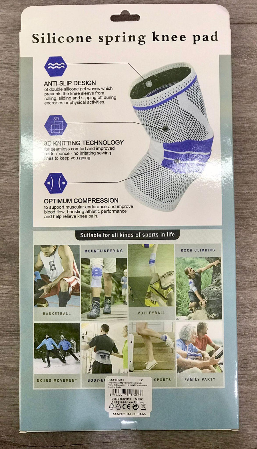 Rodillera 3D con almohadilla transpirable