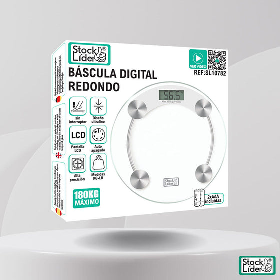 Báscula digital redonda de baño precisa
