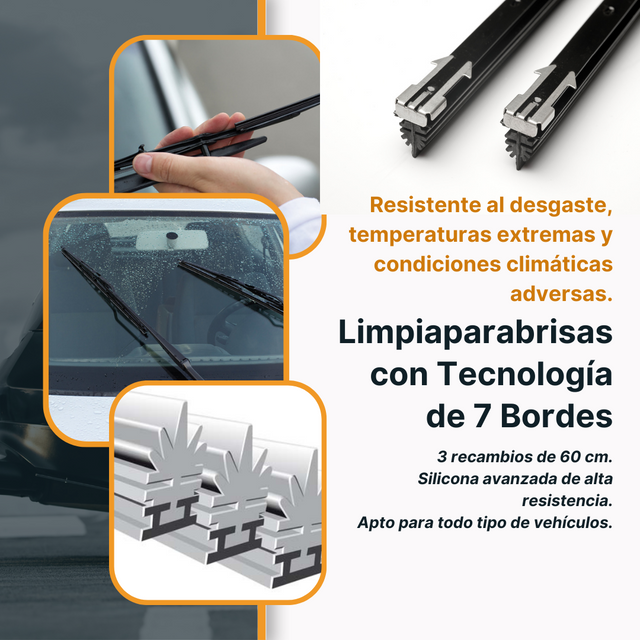 Recambio universal limpiaparabrisas 7 bordes