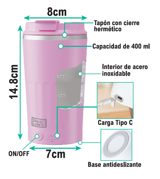 Vaso mezclador automático portátil