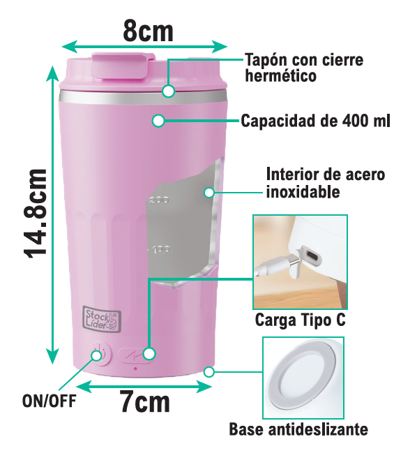 Vaso mezclador automático portátil