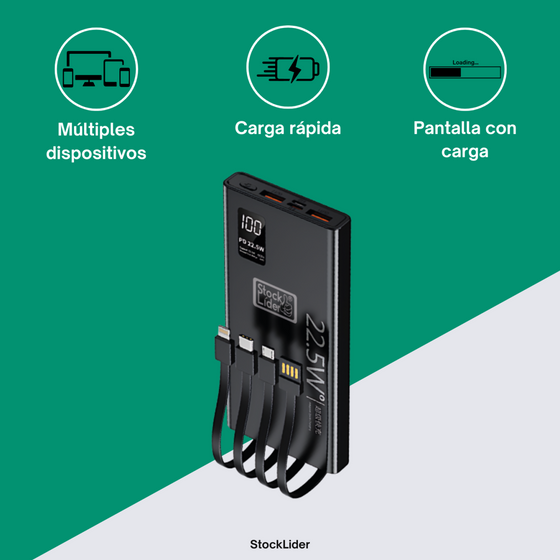 Powerbank carga rápida 10000mAh compacta