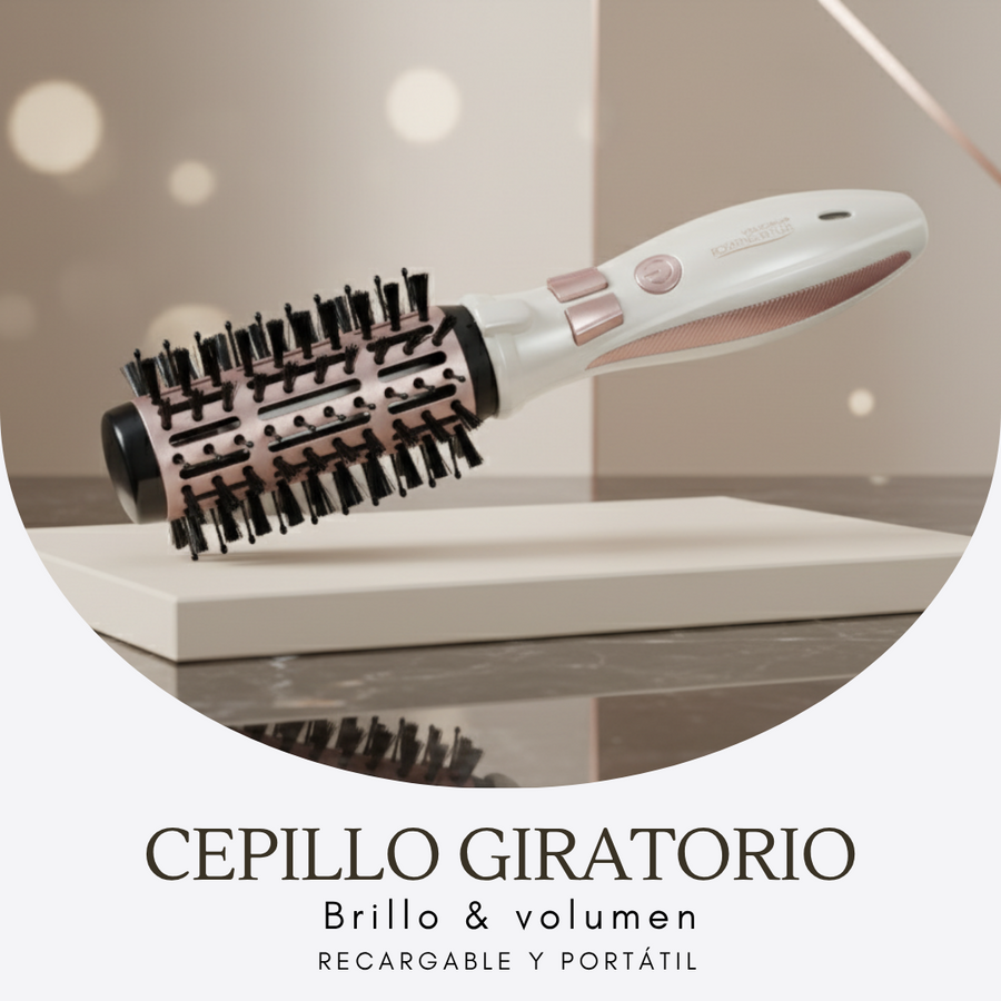 Cepillo giratorio recargable para cabello