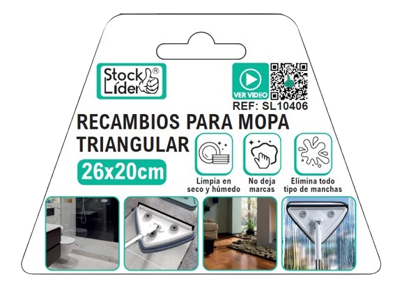 Recambios para mopa triangular de microfibra