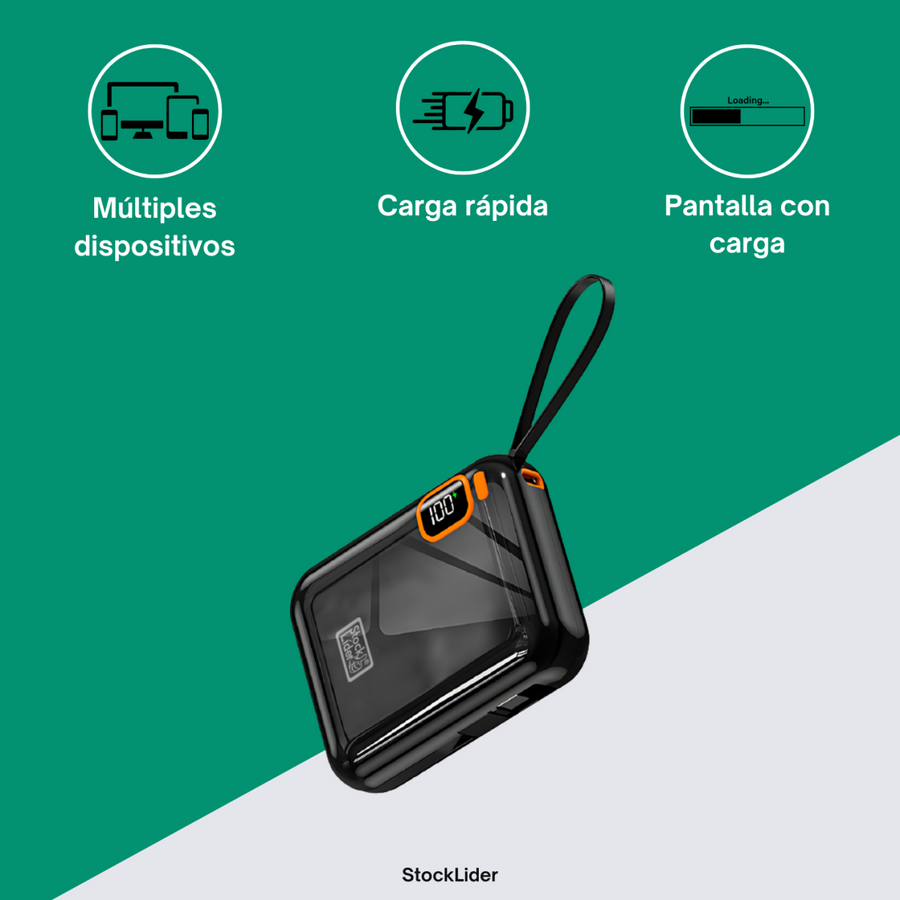 Powerbank carga rápida 10000mAh compacta