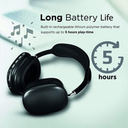 Auriculares Bluetooth negros con micrófono