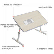 Mesa plegable portátil con ventilador USB