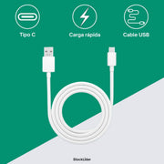 Cable USB Tipo C 1m resistente y rápido