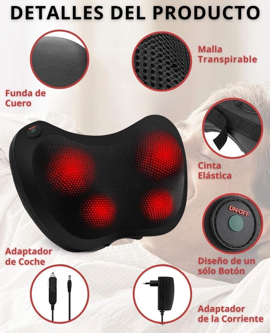 Masajeador shiatsu con calor portátil