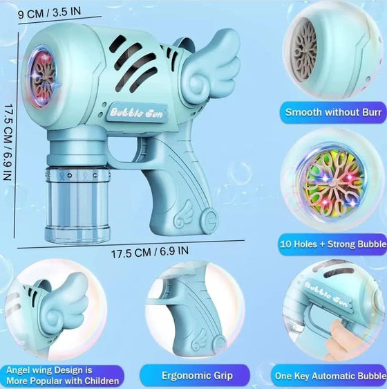 Pistola de burbujas Angel con luces LED