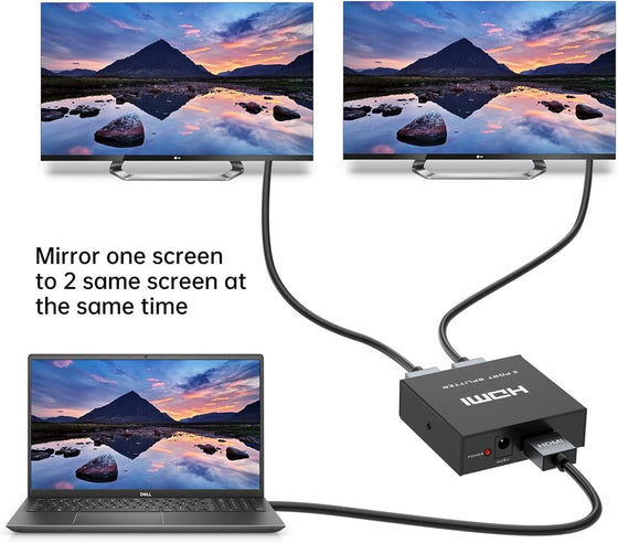 Divisor HDMI 4K 1x2 para 2 pantallas